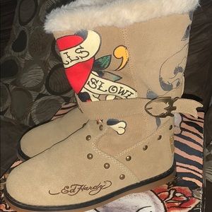 Ed Hardy suede boots